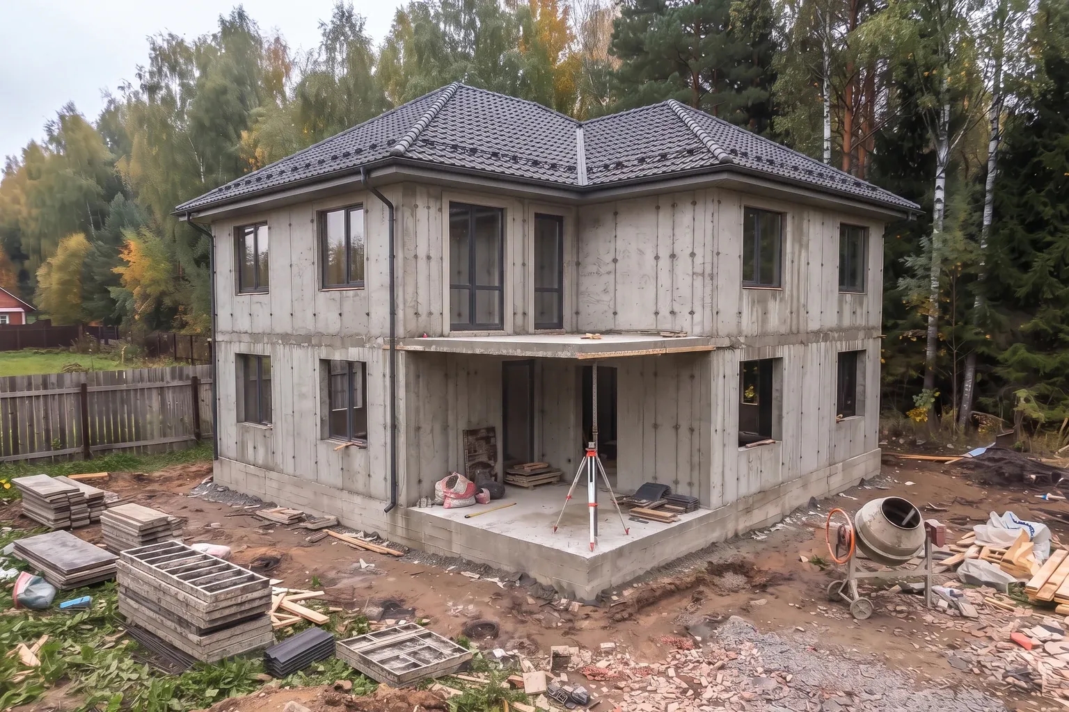 Дом «Кварц 216». Дом с кровлей перед отделкой фасада